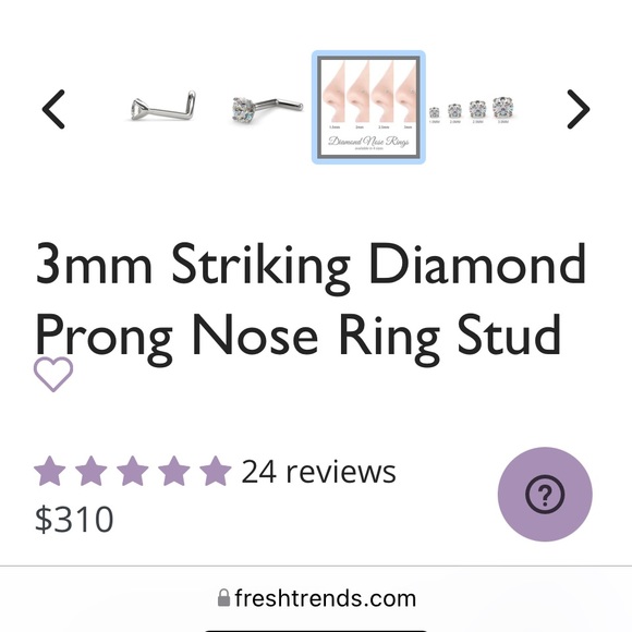 Custom Diamond Nose Ring 14k White Gold - Picture 11 of 13